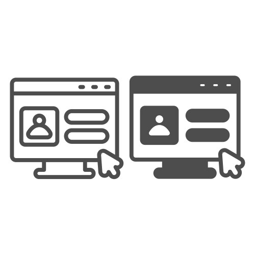 Monitor user authorization window cursor pointer vector image