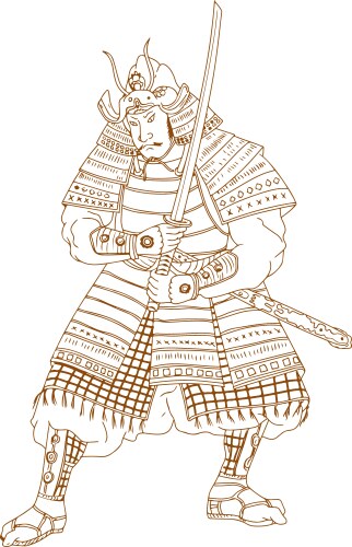 Samurai Warrior Sketch Vector Image