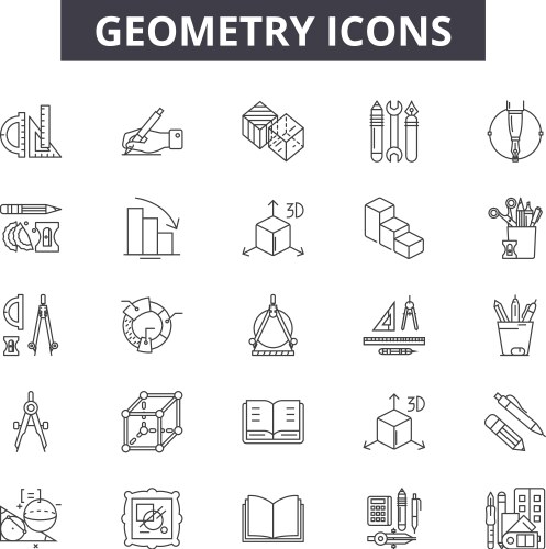 Geometry line icons for web and mobile design vector image