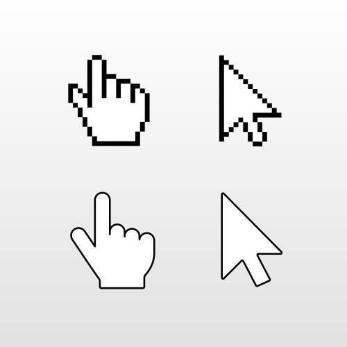 Mouse cursor and pointer icons set vektorbild