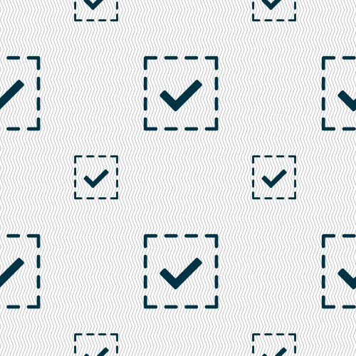 Check mark tik icon sign seamless pattern – Royalty-Free Vector ...