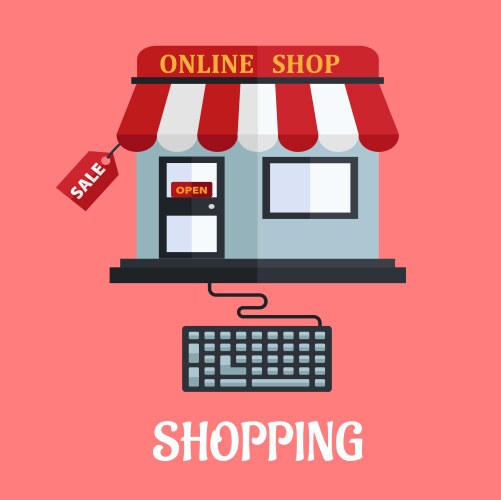 online shopping flat design vector image