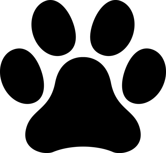 Black Paw Print Icon Silhouette Vector Image