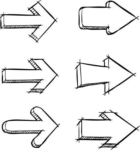 Collection of Stylized Arrows Vector Image