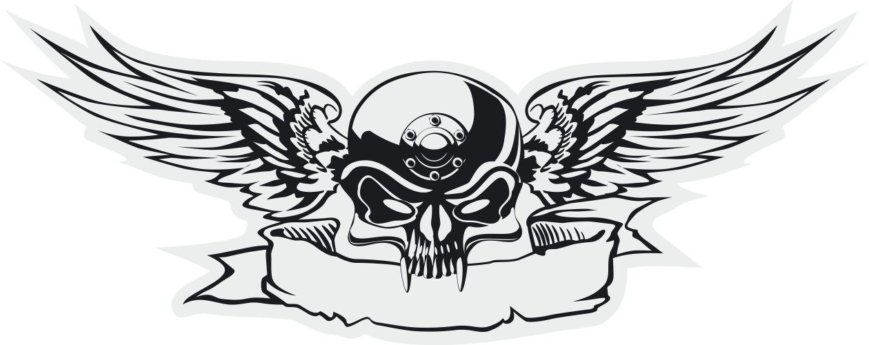 Skull with Wings Vector Image