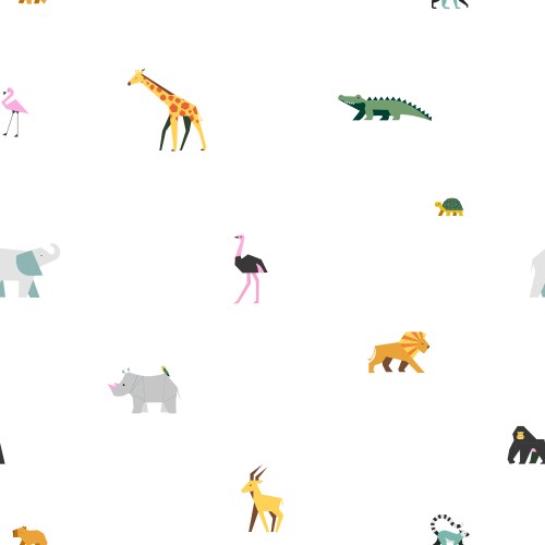 African Animal Seamless Pattern Vector Image