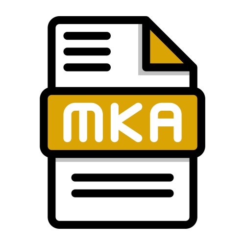 mka file icon flat audio icons format vector image