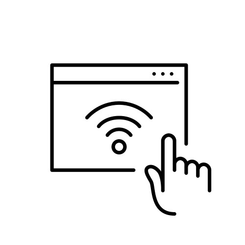 Connection to wifi on your browser finger tapping vector image