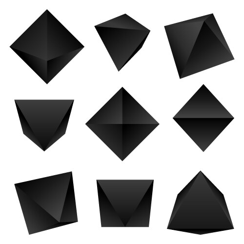 Platonic solid geometrical 3d object shapes Vector Image