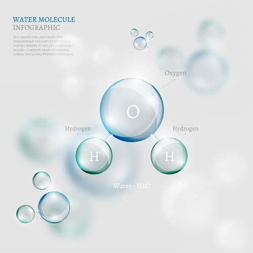 Water h2o molecule integrated particles hydrogen Vector Image