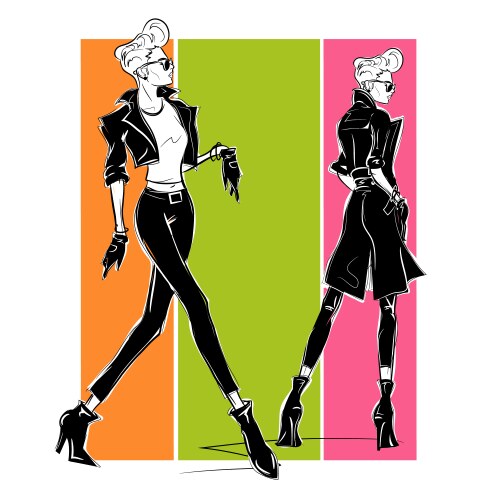 Fashion Women Sketch Vector Image