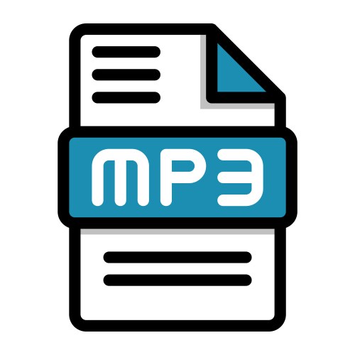 mp3 file icon flat audio icons format vector image