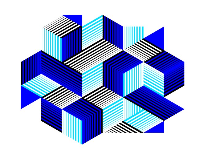 Blue abstract geometric background with cubes Vector Image