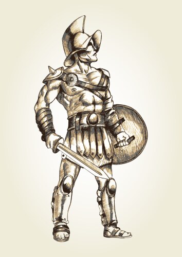 Gladiator Combat Sketch Vector Image