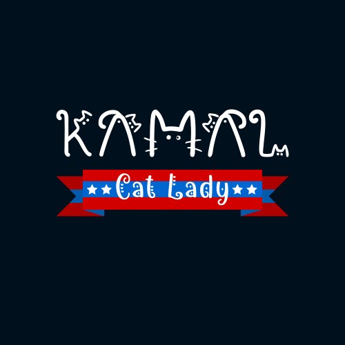 Kamala Harris Cat Victory Vector Image