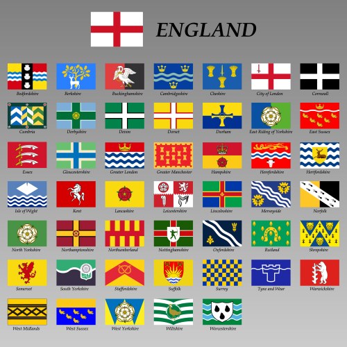 all flags england regions vector