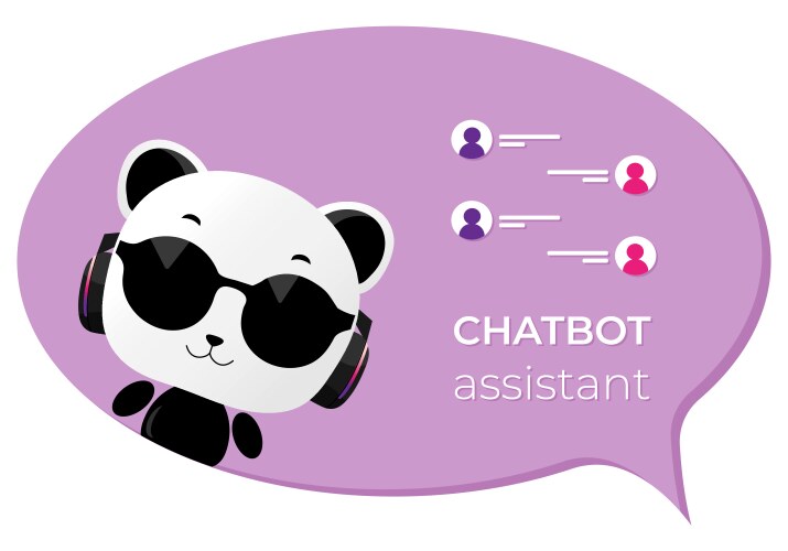 Robot shaped chatbot assistant with artificial int vector image