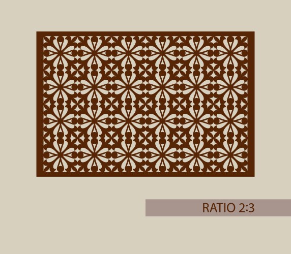 Template for laser cutting decorative panel vector image