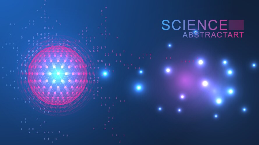 Quantum computing processing artificial vector image