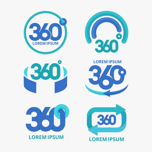 360 Circle Logo Set Vector Image