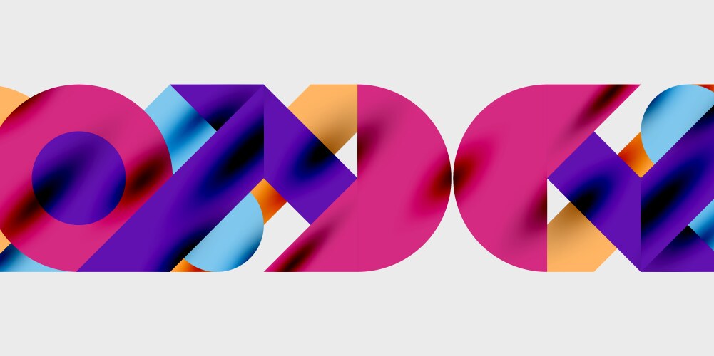 Abstract colorful shapes overlap creating dynamic vector image