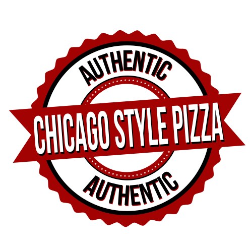 Chicago style pizza label or sticker Vector Image