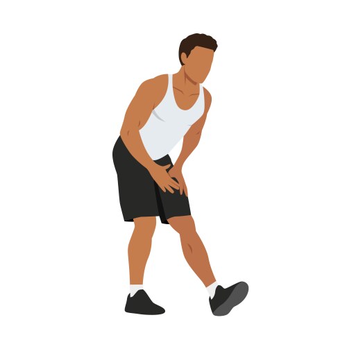 man doing standing hamstring stretch exercise vector image