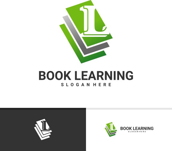 Letter l with book logo template creative Vector Image