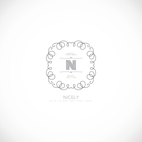Initial mh letters decorative luxury wedding logo Vector Image
