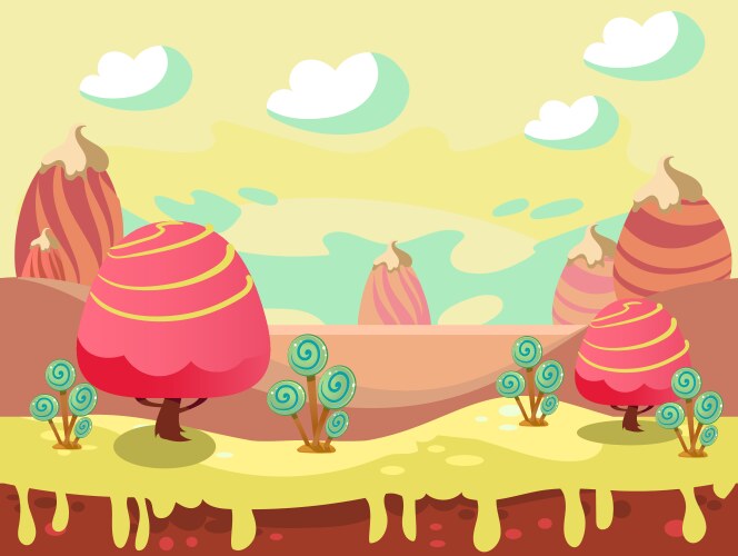 Fantasy sweet food land Vector Image