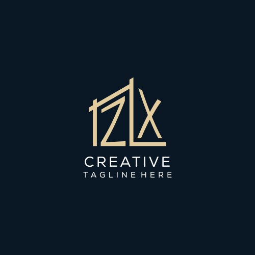 Initial zx logo clean and modern architectural – Royalty-Free