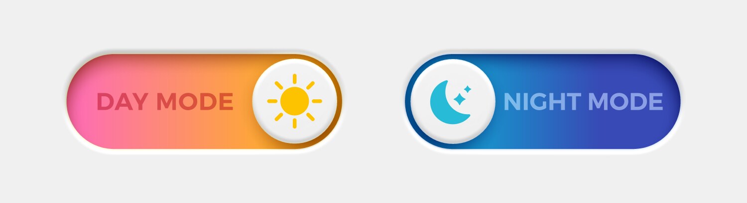 On and off toggle switch buttons vector image