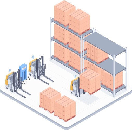 Smart warehouse at factory Royalty Free Vector Image
