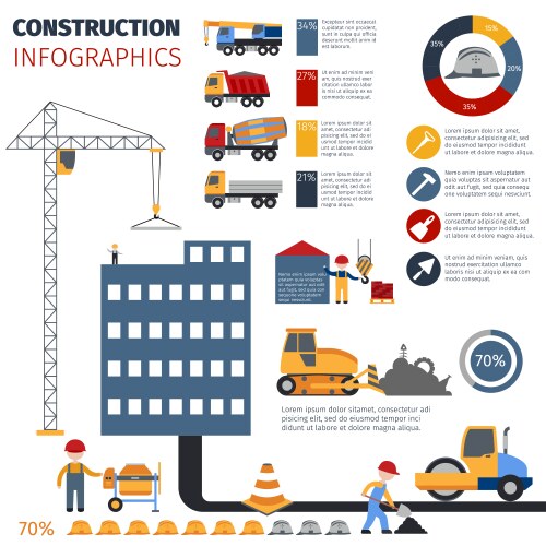 Construction colored infographic Royalty Free Vector Image