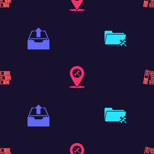 Set folder service upload inbox location vector image