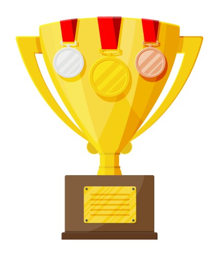 Gold shiny trophy Royalty Free Vector Image - VectorStock