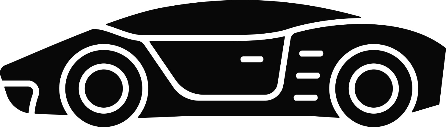Supercar black glyph icon Vector Image