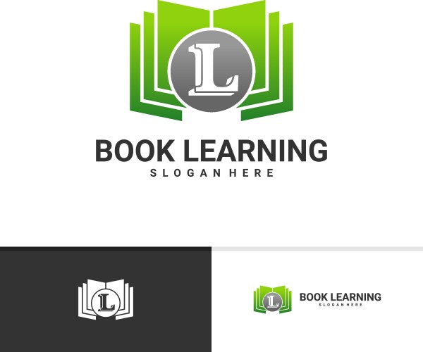 Letter l with book logo template creative Vector Image