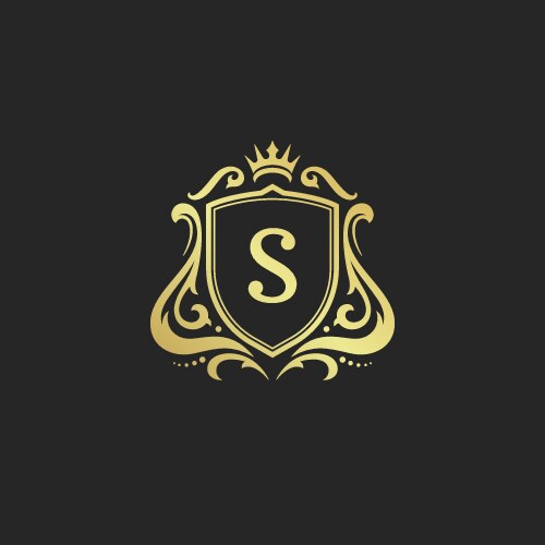 Royal Crest Logo Monogram Vector Image