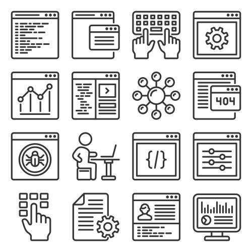 Coding Icons - Programming Set vektorbild