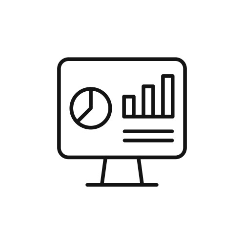 Analytics dashboard icon ideal for data tracking vector image