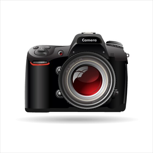 dslr photo camera realistic design vector image