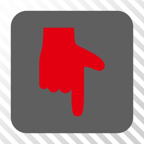Hand pointer down rounded square button vektorbild