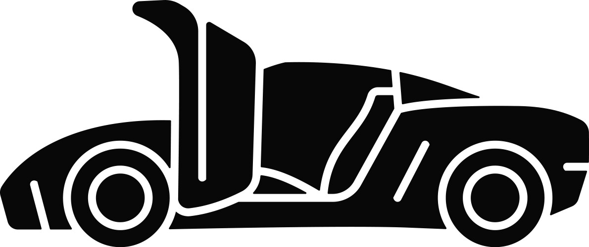 Car with synchro helix doors black glyph icon Vector Image