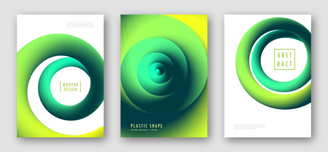 flyers with abstract fluid gradient shapes vector image