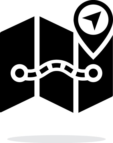 Map icon on white background with pin pointer vector image