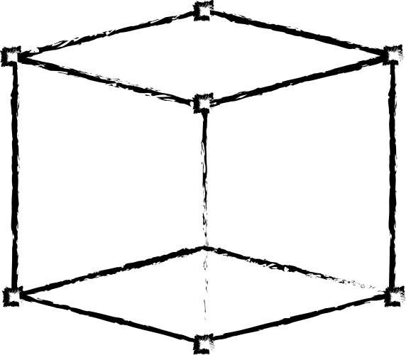 Cube 3d graph design element vector image