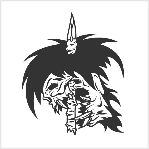 White demon face Royalty Free Vector Image - VectorStock