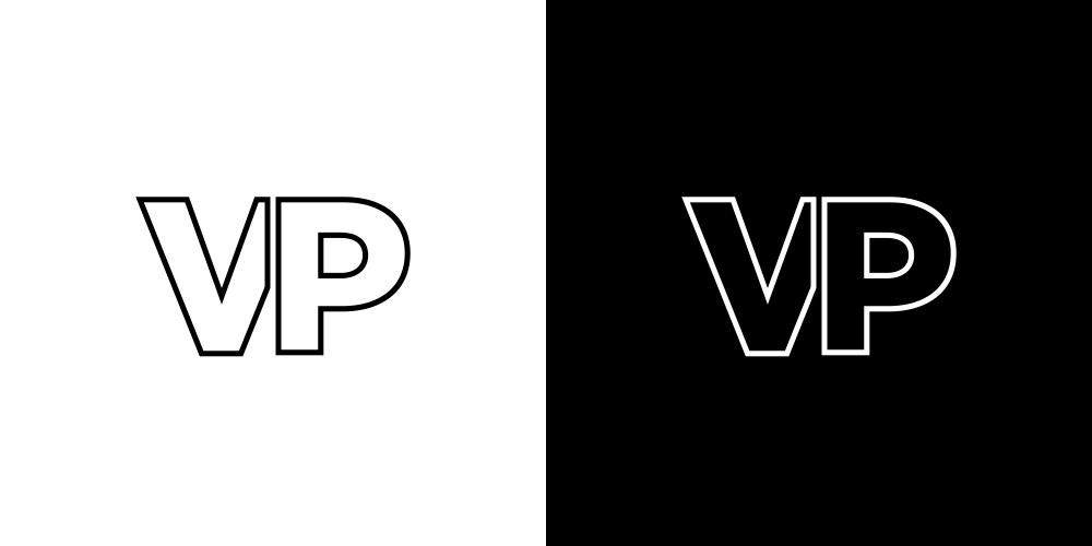 Letter v and p vp logo design template minimal Vector Image