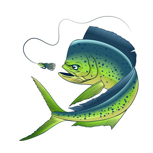 Mahi-Mahi Fishing Lure Artwork Vector Image